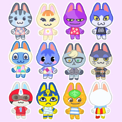 Animal Crossing cat charms