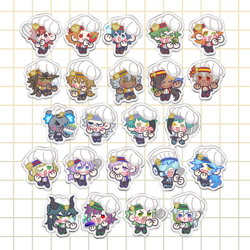 Twisted wonderland chef mini charms