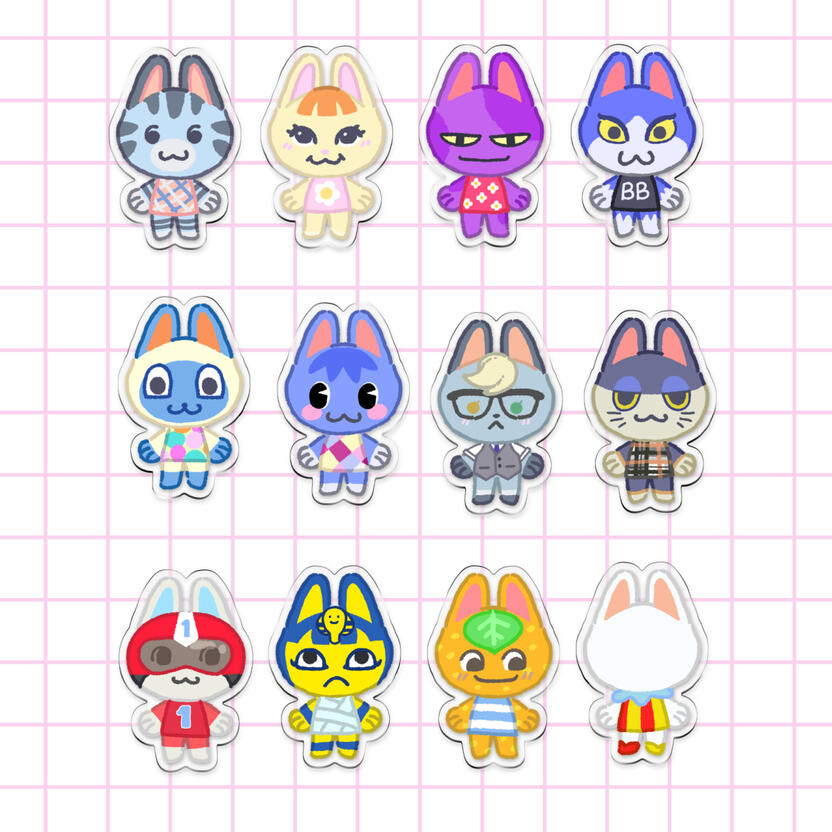 Animal Crossing cat charms