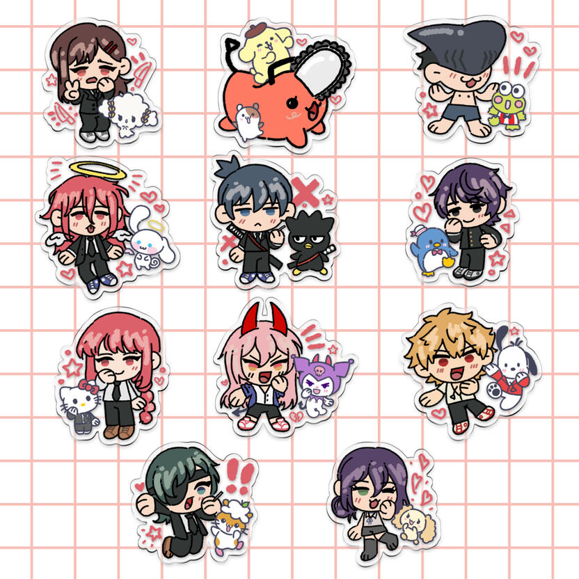 I choice sanrio mascots that I think matched the characters!